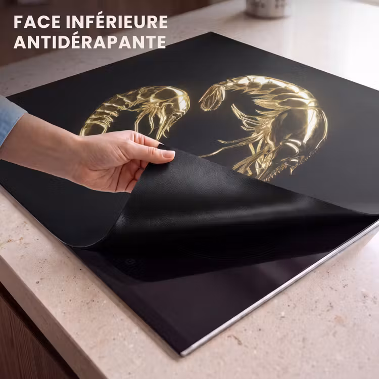 Protection plaque induction - Crevettes - Noir - Or - Animaux — 7