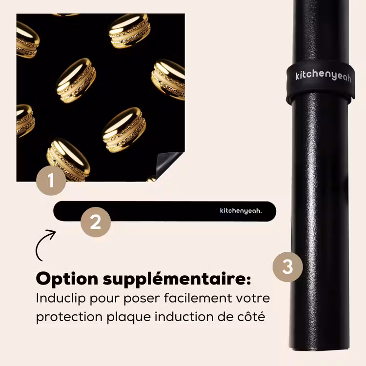 Protection plaque induction - Macarons - Motif - Or - Noir — 8