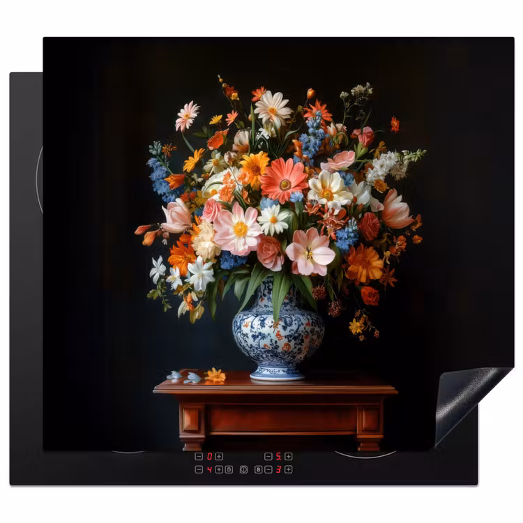 Protection plaque induction - Bouquet - Rose - Vase — 1