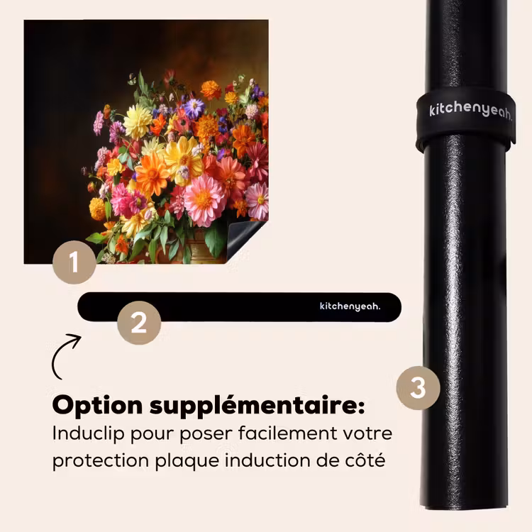 Protection plaque induction - Couleurs - Bouquet - Vase - Bois — 8