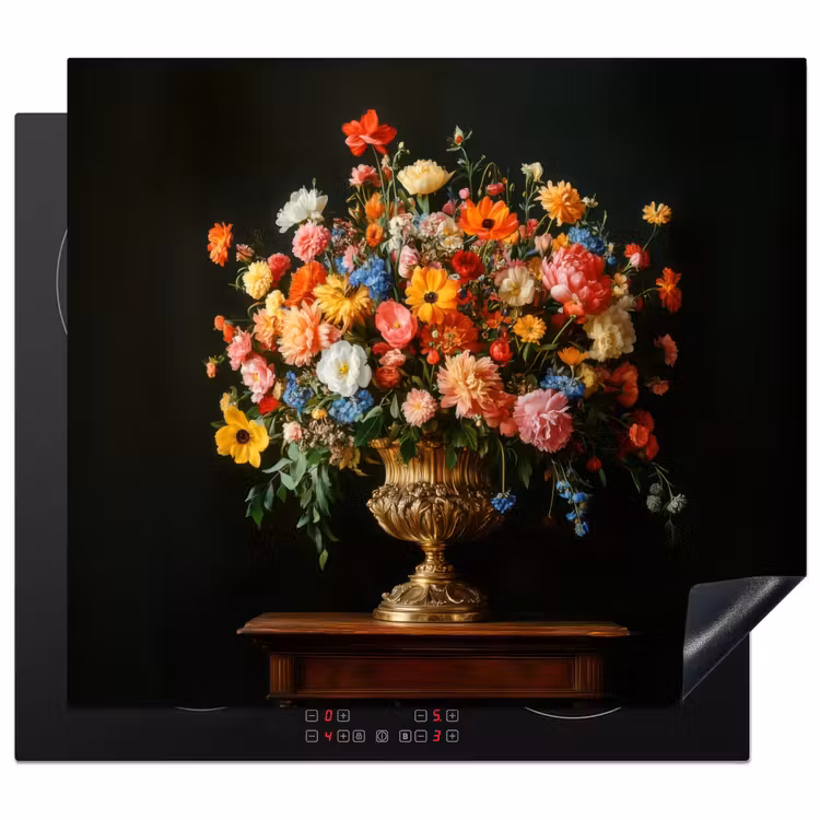 Protection plaque induction - Or - Fleurs - Couleurs - Vase — 1