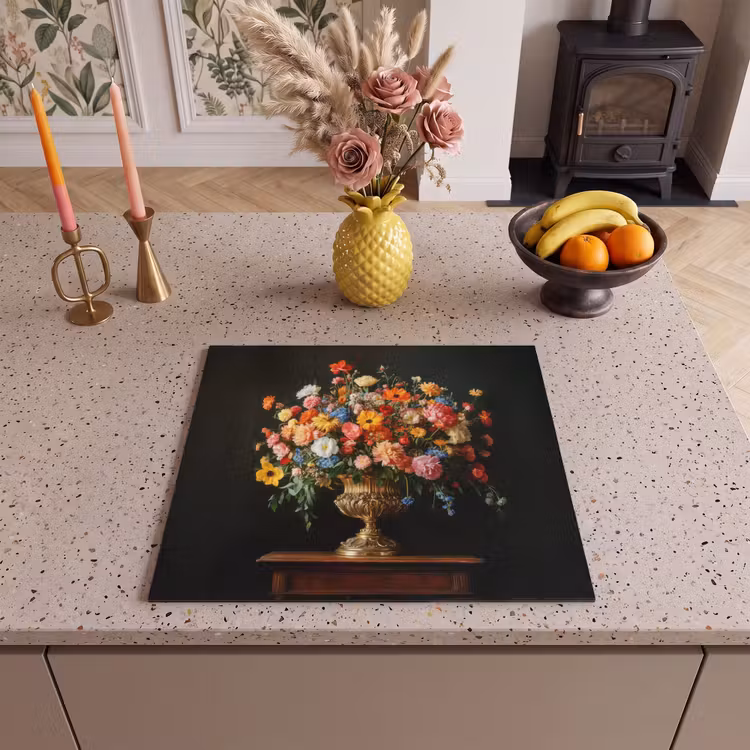 Protection plaque induction - Or - Fleurs - Couleurs - Vase — 3