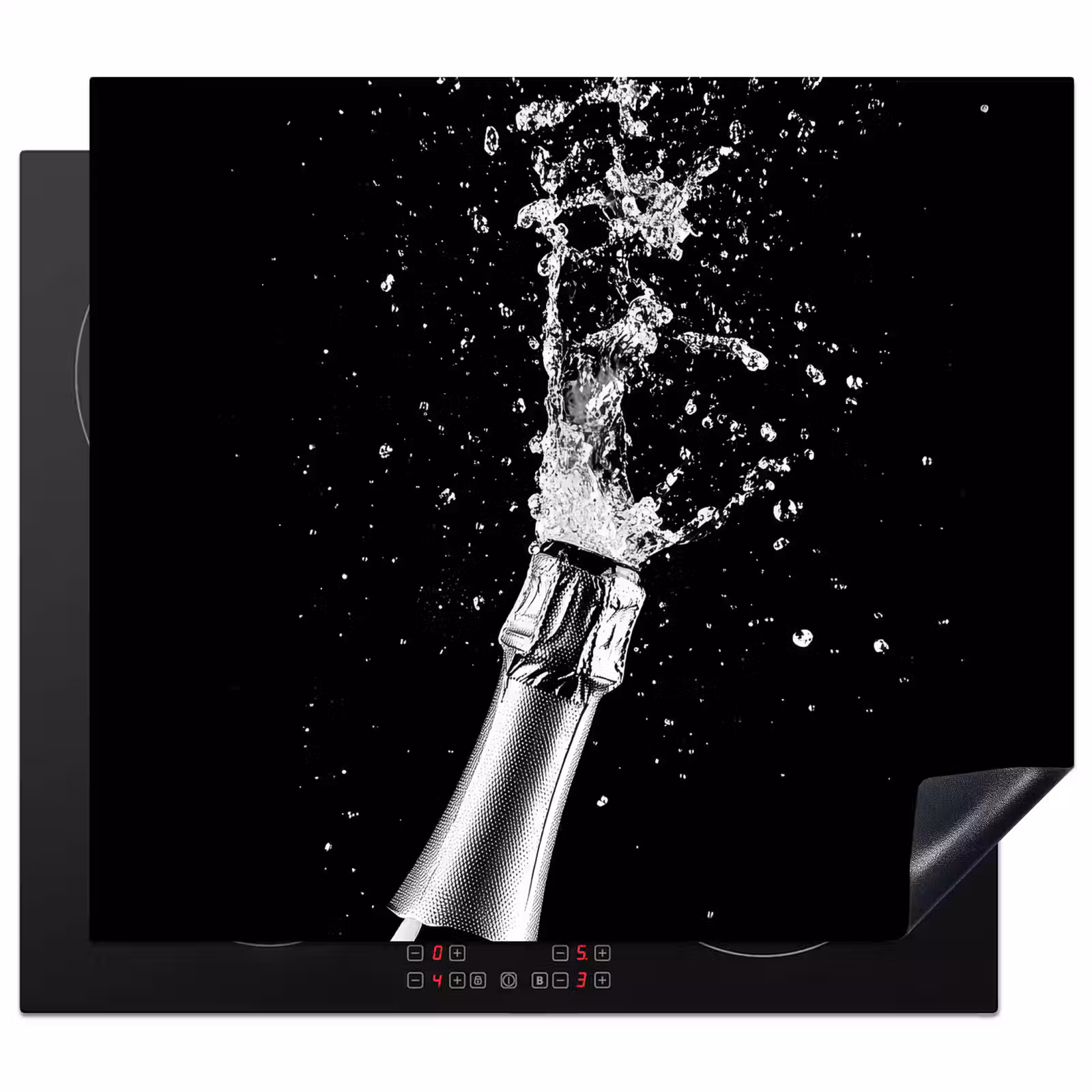 Protection plaque induction - Champagne - Noir - Éclaboussures - Éclatement — 1