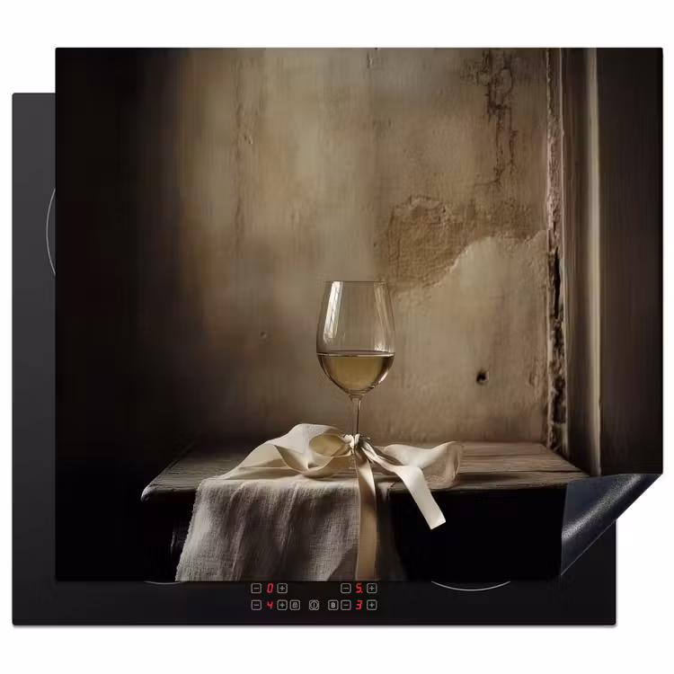Protection plaque induction - Bow - Beige - White - Wine — 1