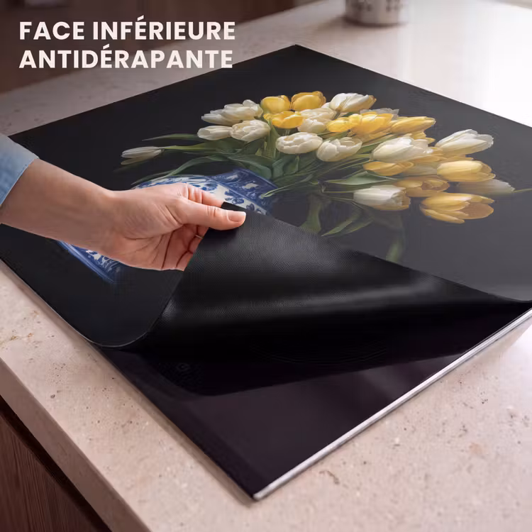 Protection plaque induction - Jaune - Tulipes - Vase - Fleurs — 7