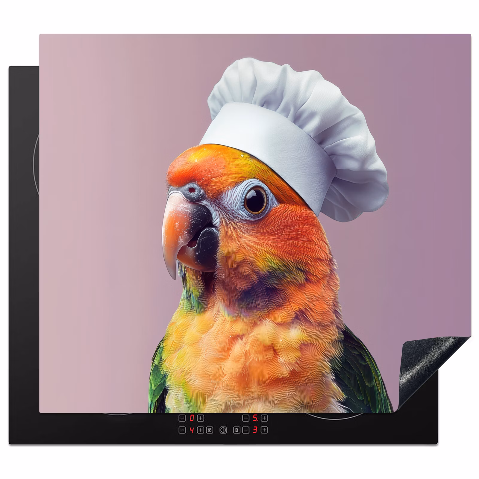 Protection plaque induction - Perroquet - Toque - Curieux - Oiseau — 1