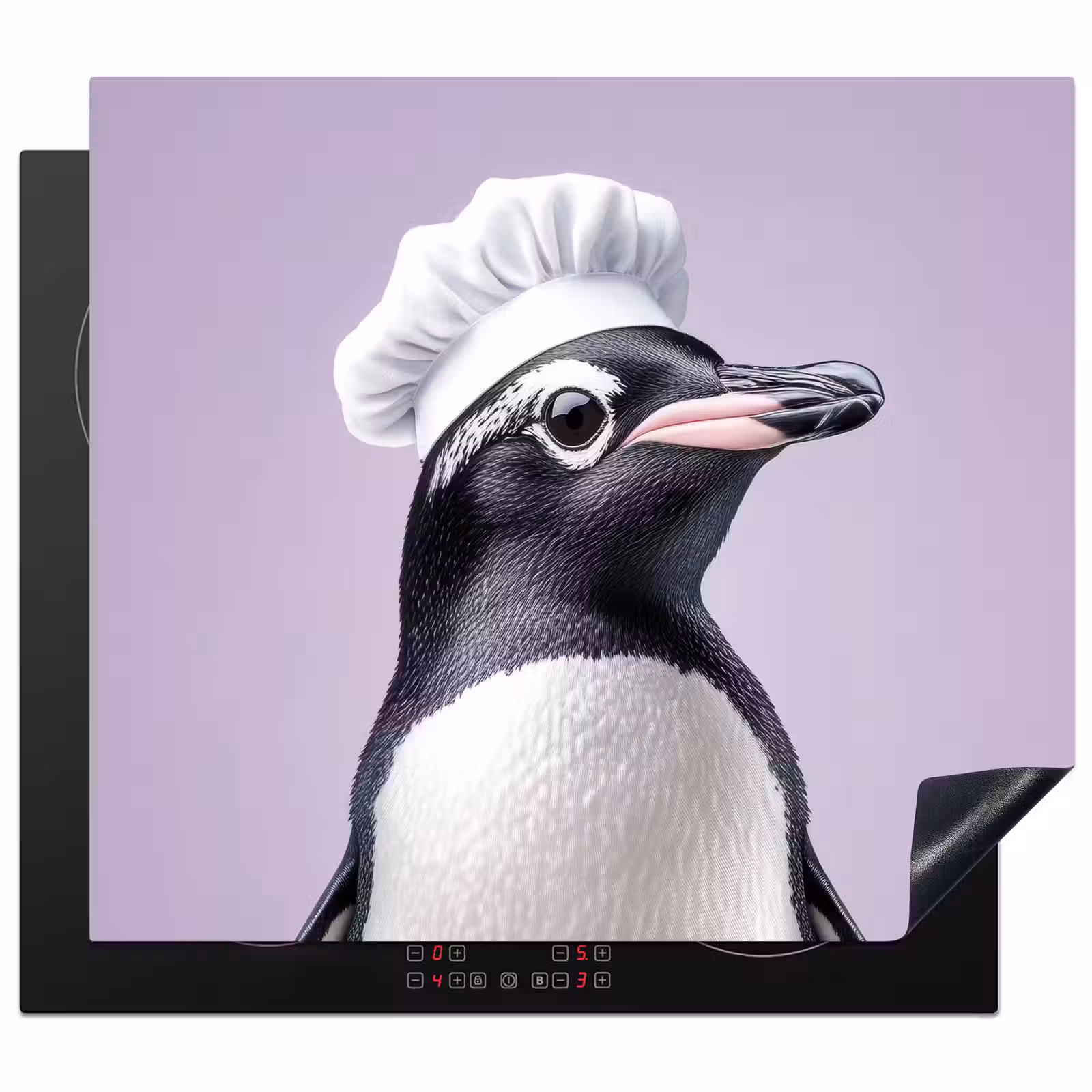Protection plaque induction - Pingouin - Toque - Mignon - Violet — 1