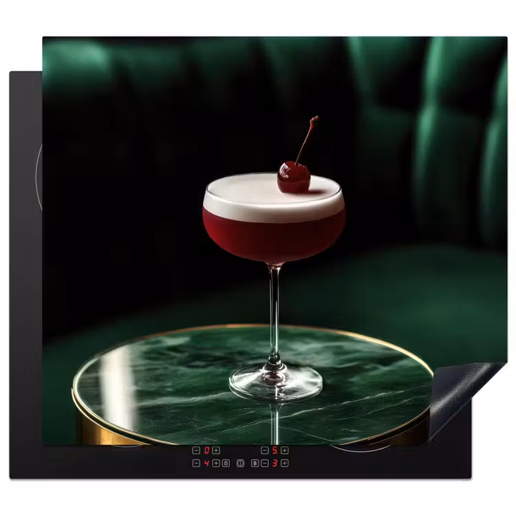 Protection plaque induction - Cerise - Cocktail - Rouge - Marbre — 1