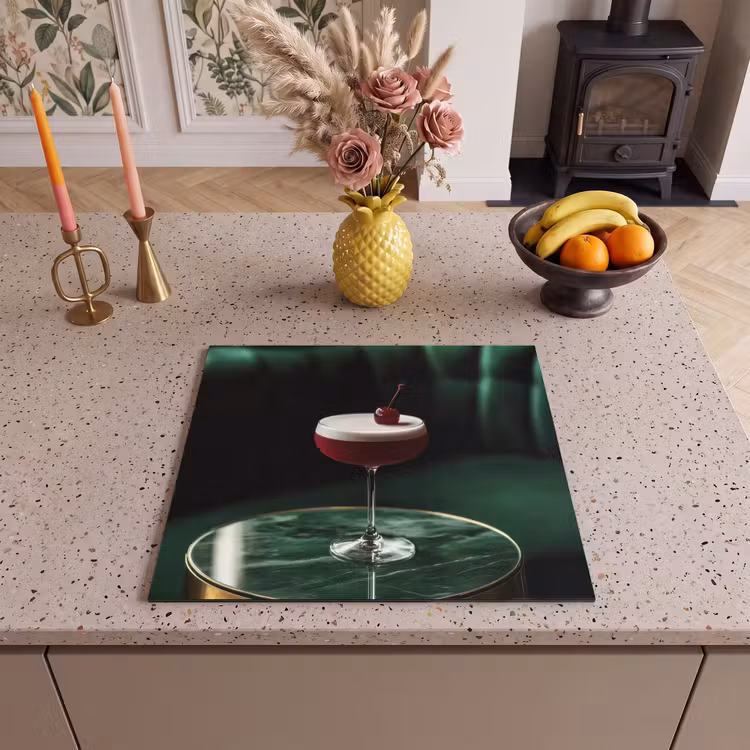 Protection plaque induction - Cerise - Cocktail - Rouge - Marbre — 3