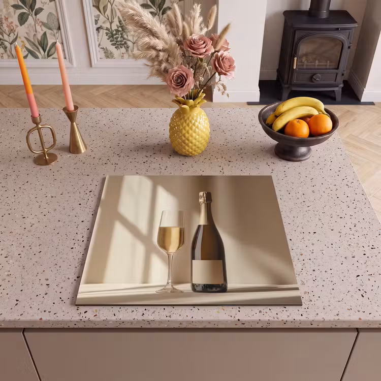 Protection plaque induction - Champagne - Beige - Ombre - Bulles — 3
