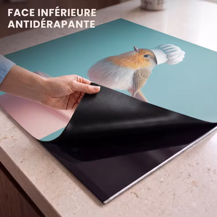 Protection plaque induction - Rouge-gorge - Oiseau - Toque - Socle — 7