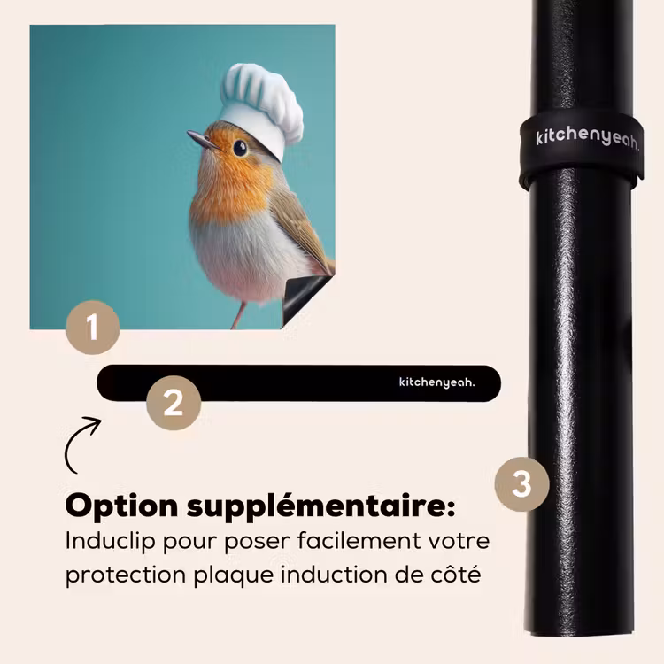 Protection plaque induction - Rouge-gorge - Oiseau - Toque - Socle — 8