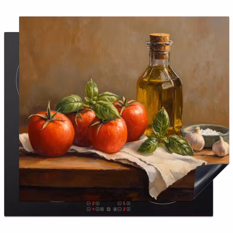 Protection plaque induction - Tomates - Huile d'olive - Nature morte — 1