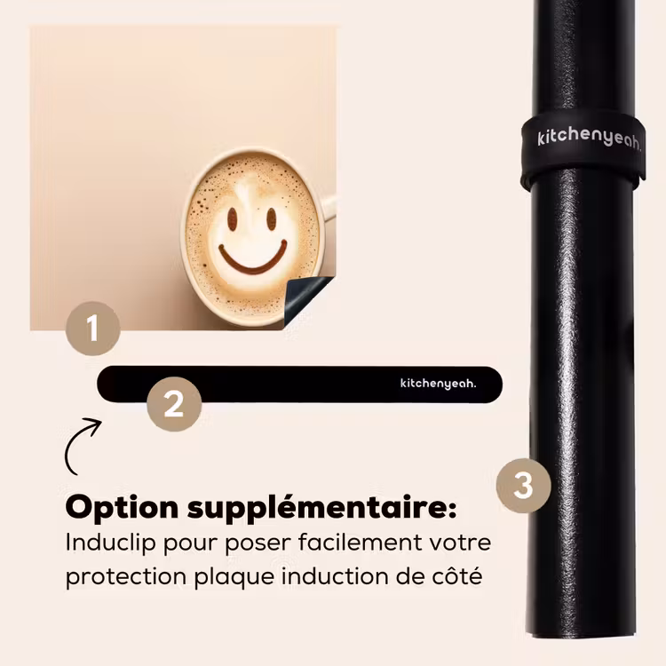 Protection plaque induction - Café - Mousse de lait - Sourire - Beige — 8