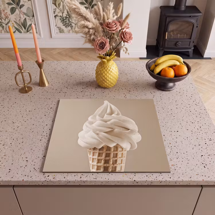 Protection plaque induction - Glace - Glace à l'italienne - Crème - Corne - Beige — 3