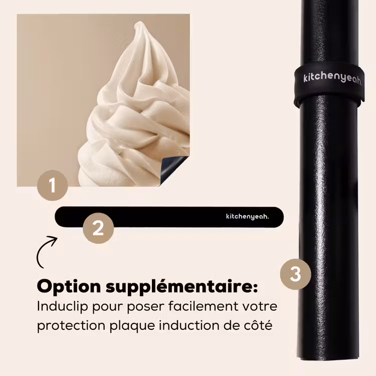 Protection plaque induction - Glace - Glace à l'italienne - Crème - Corne - Beige — 8