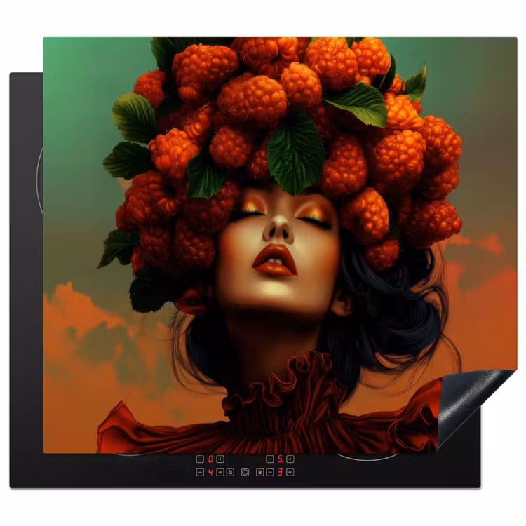 Protection plaque induction - Femme - Framboises - Feuilles — 1