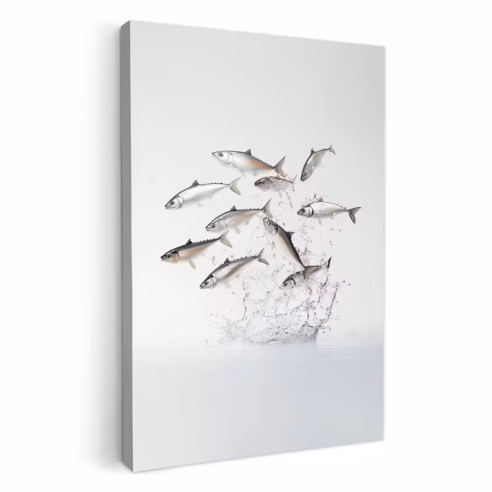 Tableau sur toile - Poisson - Eau - Blanc — 1