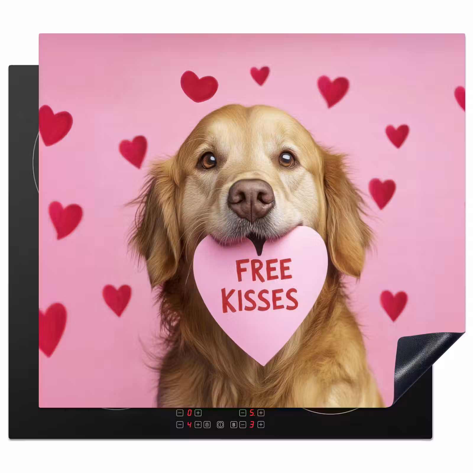Protection plaque induction - Chien - Baiser - Valentin - Coeurs — 1