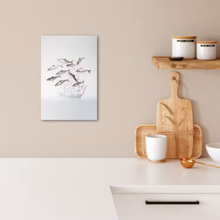 Tableau sur toile - Poisson - Eau - Blanc — 2