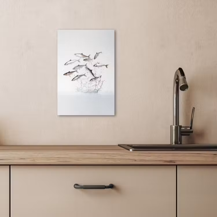 Tableau sur toile - Poisson - Eau - Blanc — 4