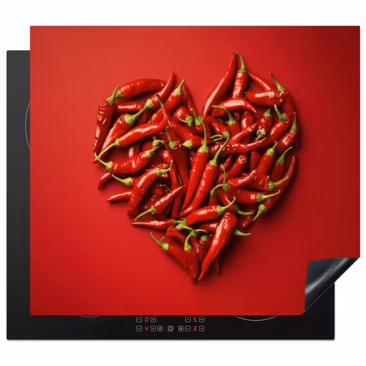 Protection plaque induction - Poivrons - Rouge - Coeur — 1