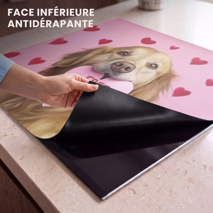 Protection plaque induction - Chien - Baiser - Valentin - Coeurs — 7