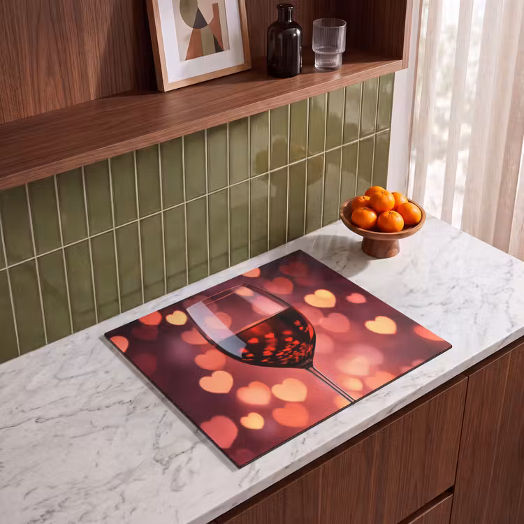 Protection plaque induction - Rouge - Vin - Coeurs — 4