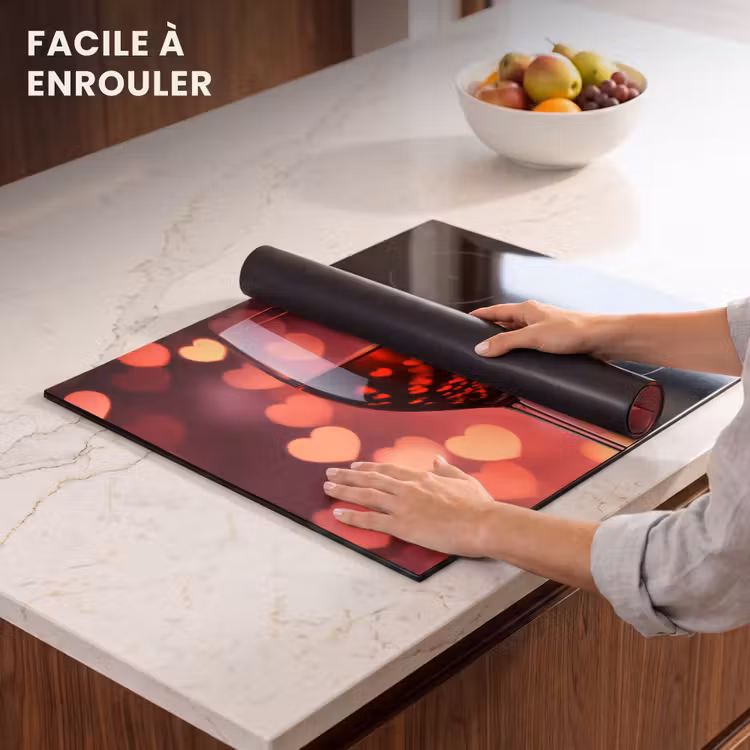 Protection plaque induction - Rouge - Vin - Coeurs — 6