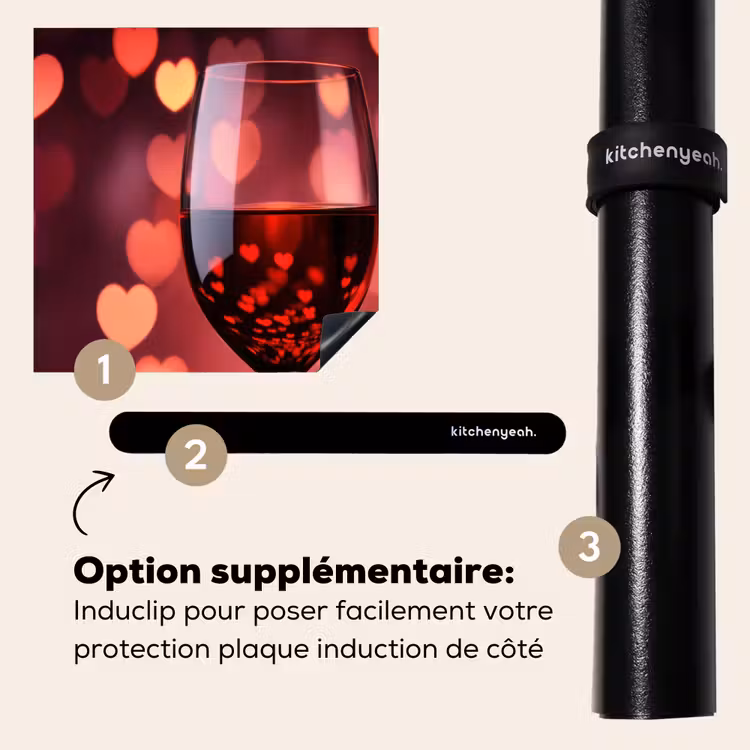 Protection plaque induction - Rouge - Vin - Coeurs — 8