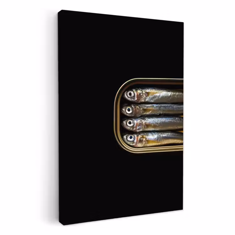 Tableau sur toile - Sardines - Boîte - Noir - Poisson — 1