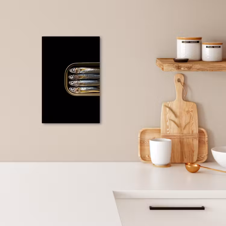 Tableau sur toile - Sardines - Boîte - Noir - Poisson — 4
