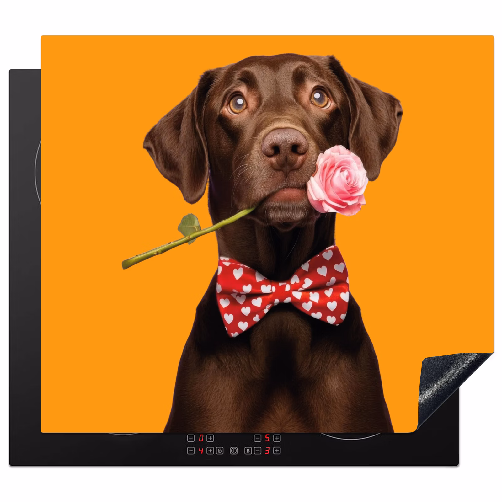 Protection plaque induction - Chien - Orange - Rose - Valentin — 1