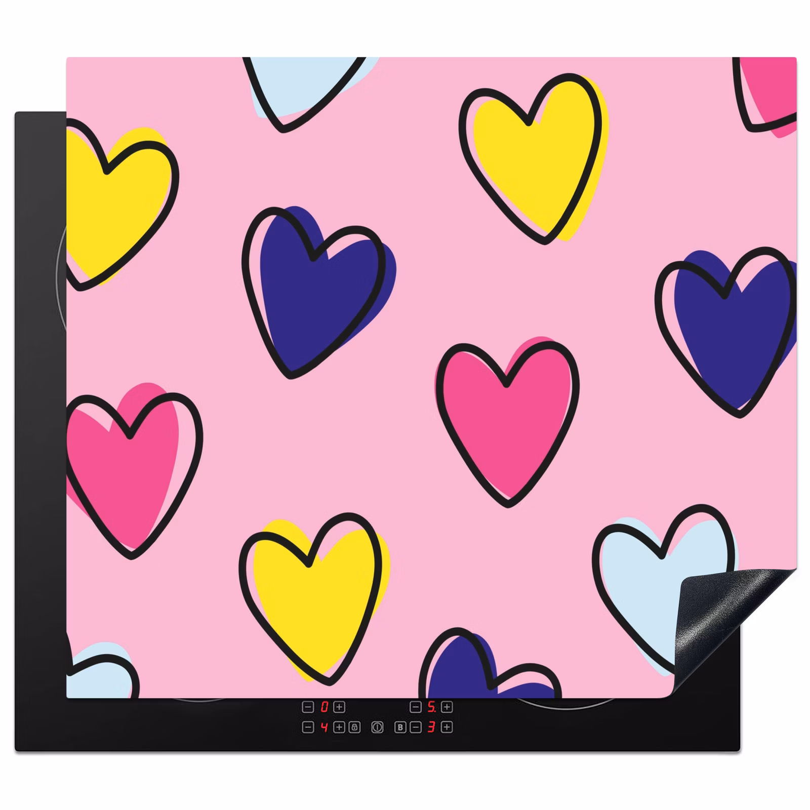 Protection plaque induction - Coeurs - Valentin - Motif - Coloré — 1
