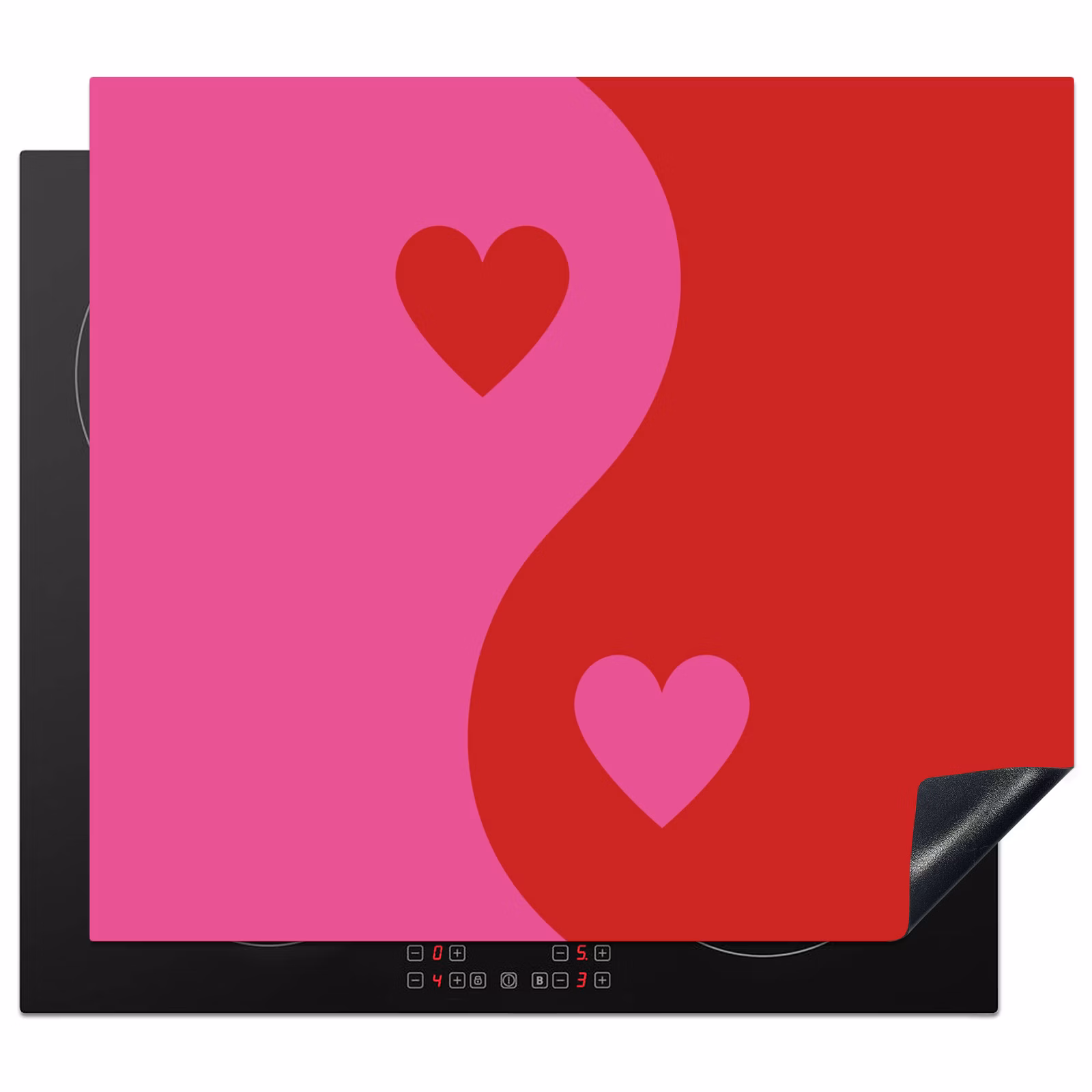 Protection plaque induction - Minimaliste - Rouge - Rose - Coeurs — 1