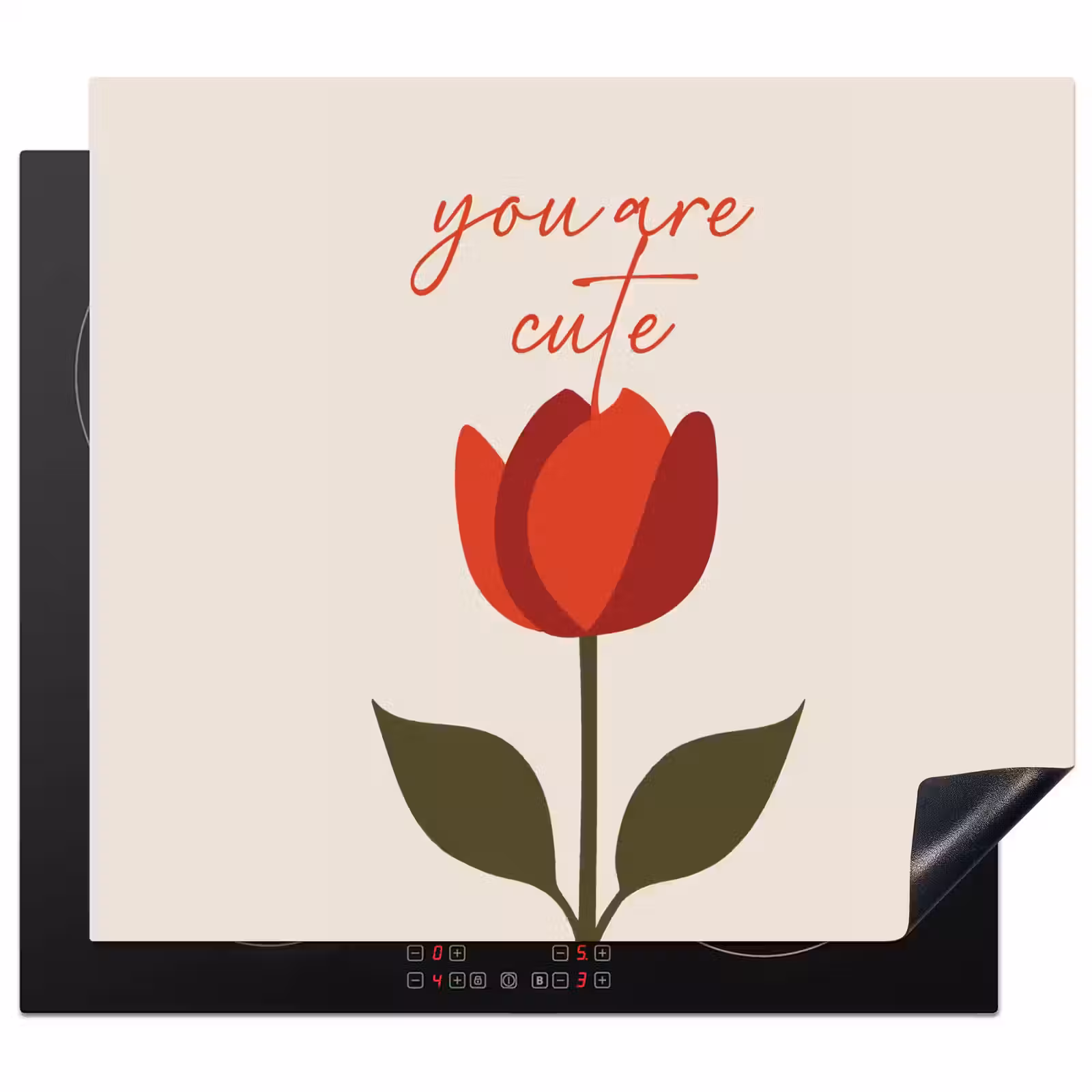 Protection plaque induction - Rose - Rouge - Fleur - Valentin — 1