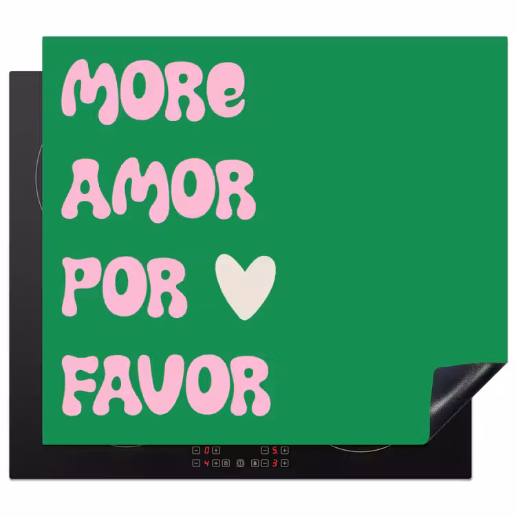 Protection plaque induction - Amor - Valentine - Vert - Texte — 1