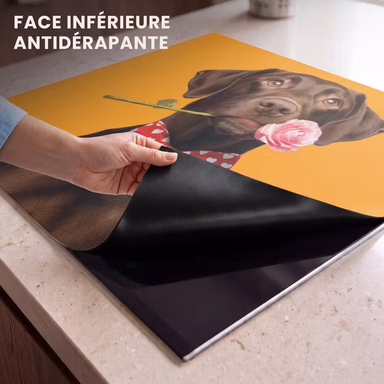 Protection plaque induction - Chien - Orange - Rose - Valentin — 7