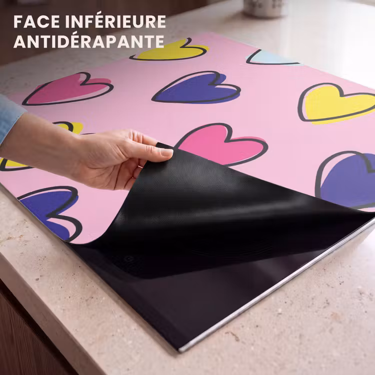 Protection plaque induction - Coeurs - Valentin - Motif - Coloré — 7
