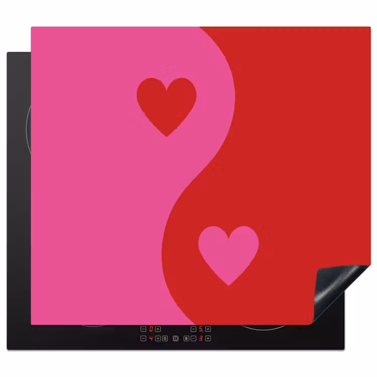 Protection plaque induction - Minimaliste - Rouge - Rose - Coeurs — 1