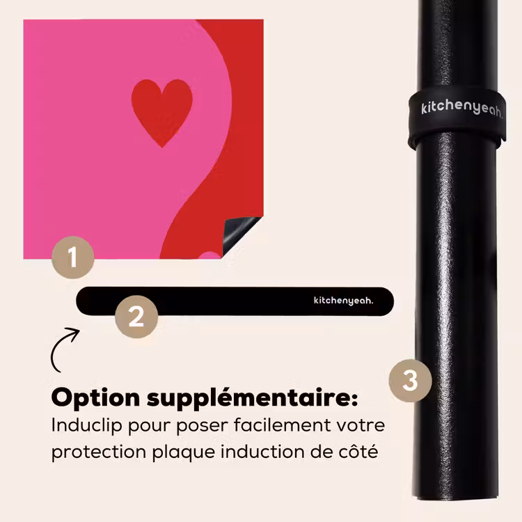 Protection plaque induction - Minimaliste - Rouge - Rose - Coeurs — 8
