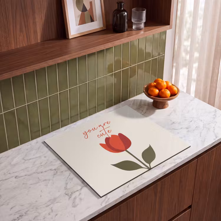 Protection plaque induction - Rose - Rouge - Fleur - Valentin — 4