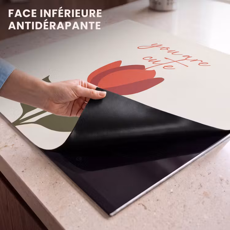 Protection plaque induction - Rose - Rouge - Fleur - Valentin — 7