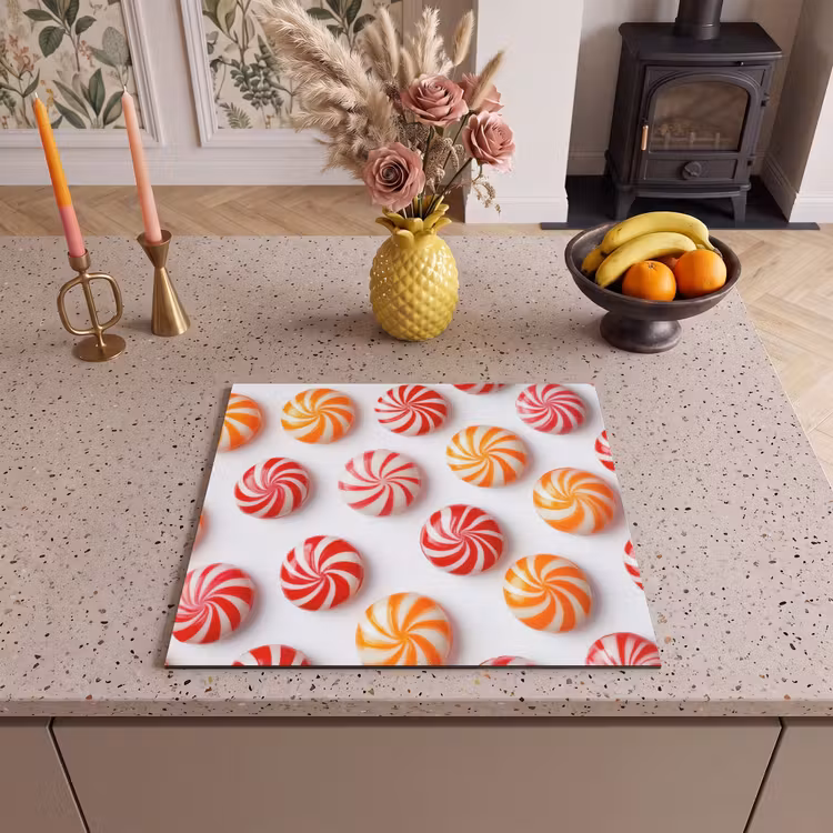 Protection plaque induction - Bonbons - Motif - Rouge - Orange — 3