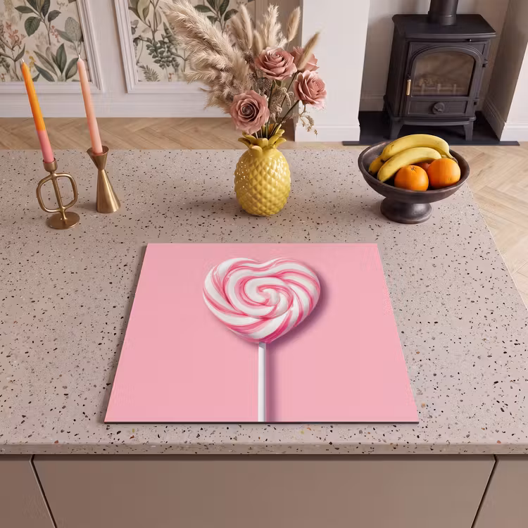 Protection plaque induction - Bonbons - Sucettes - Coeur - Rose — 3