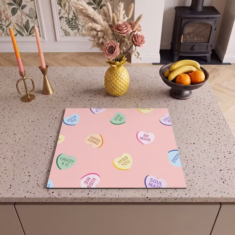Protection plaque induction - Coeur - Bonbons - Pastel - Texte — 3