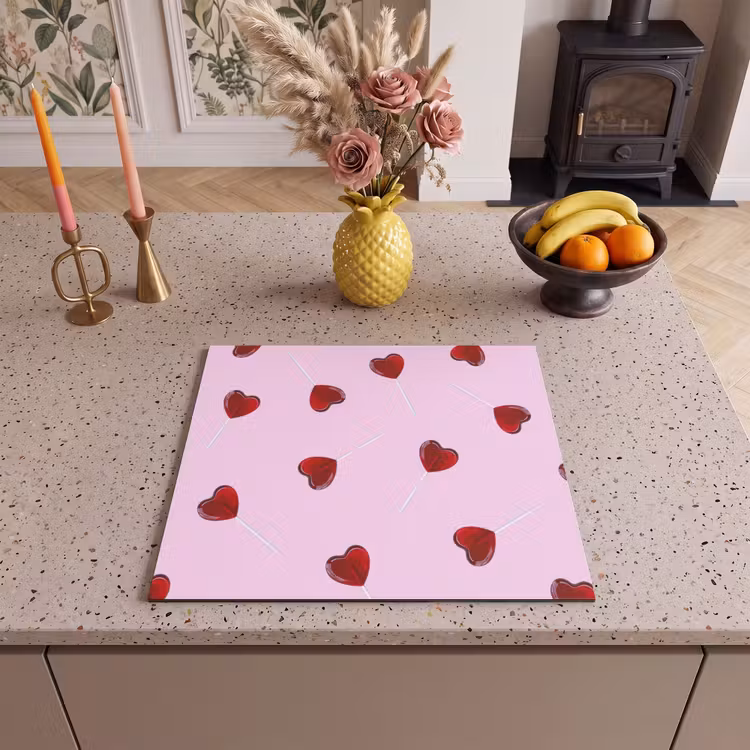 Protection plaque induction - Rose - Coeur - Sucette - Bonbon — 3