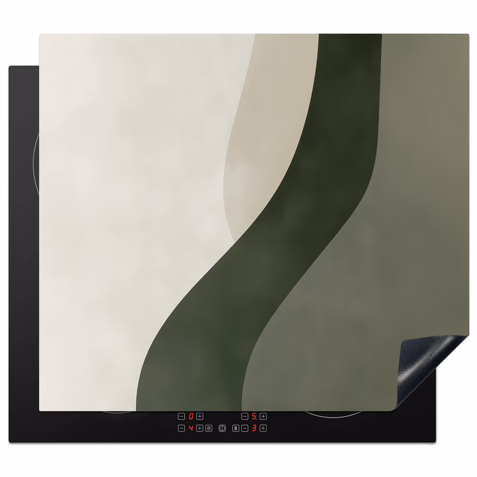 Protection plaque induction - Japandi - Vert - Abstrait - Moderne — 1