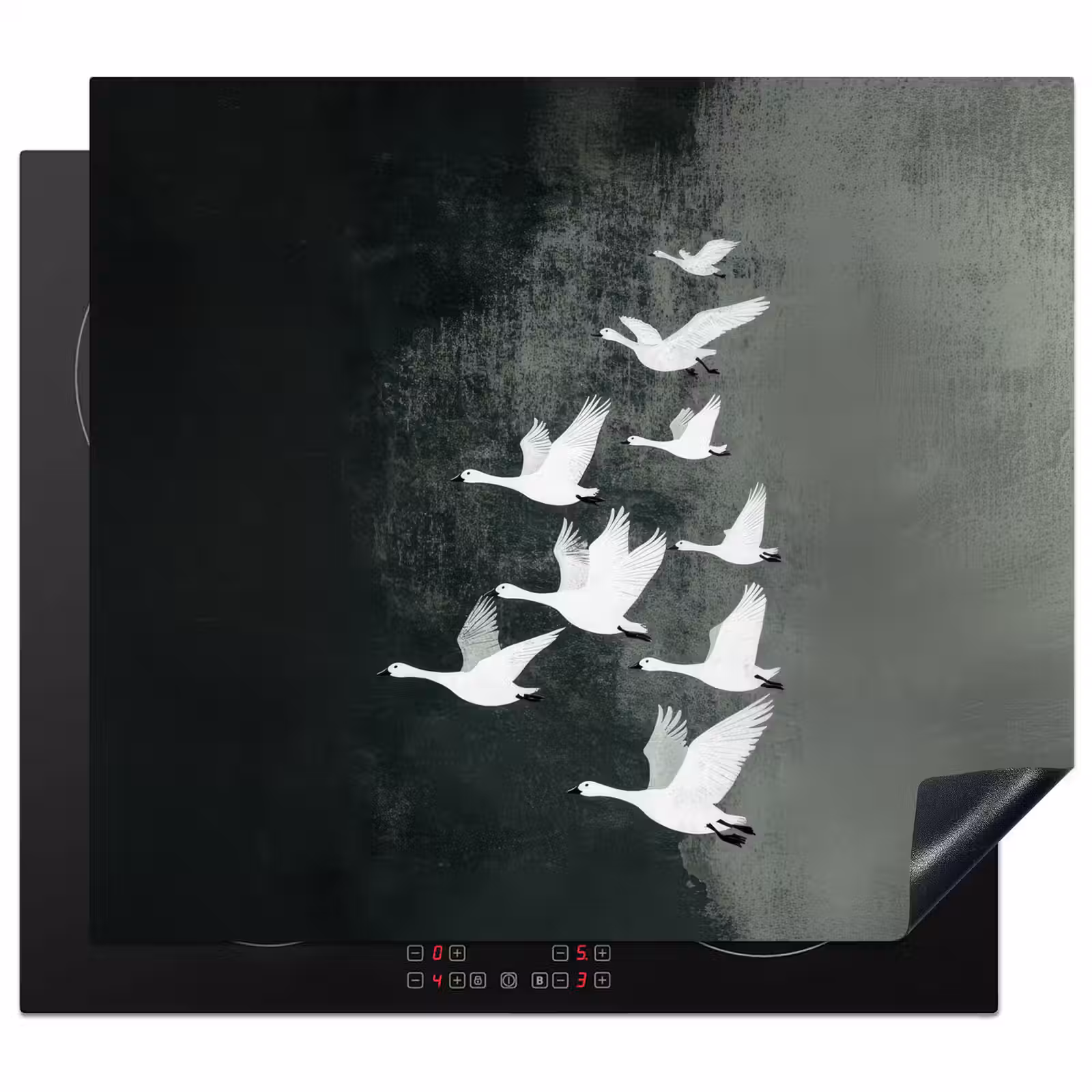 Protection plaque induction - Oiseau - Japandi - Vert — 1