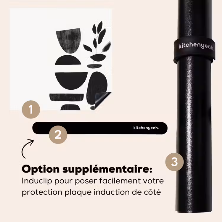 Protection plaque induction - Japandi - Noir - Abstrait — 8